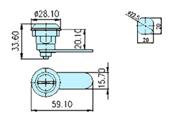Quarter turn latches 70002 drawing