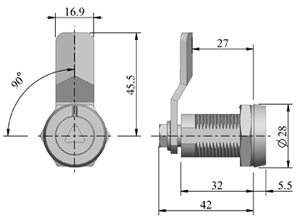 Quarter turn latches 70016 drawing