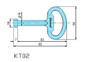 Quarter turn latches KT02 drawing