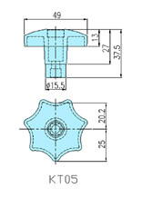 Quarter turn latches KT05 drawing