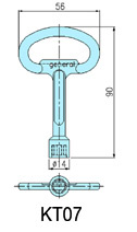 Quarter turn latches KT07 drawing